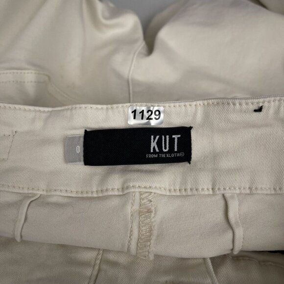 Kut From The Kloth Reese Ankle Zip Straight Leg Stretch White Pants Women Size 0 - Picture 8 of 14